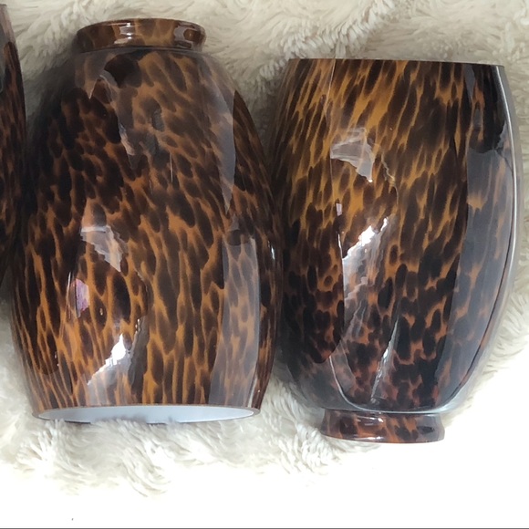 4 Glass Pendant/Fan Light Covers leopard print - Picture 7 of 9